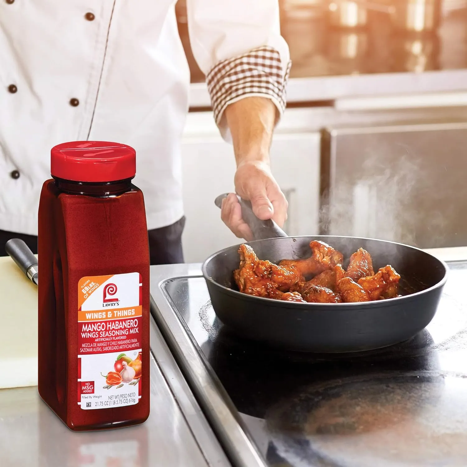 Lawry's Mango Habanero Wings Seasoning Mix, 21.75 oz - One 21.75 Ounces of Mango Habanero Dry Rub Seasoning for a Sweet, Spicy Flavor - Best on Chicken Wings and Fried Foods