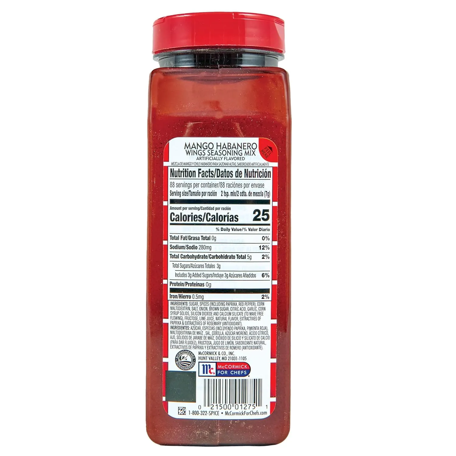 Lawry's Mango Habanero Wings Seasoning Mix, 21.75 oz - One 21.75 Ounces of Mango Habanero Dry Rub Seasoning for a Sweet, Spicy Flavor - Best on Chicken Wings and Fried Foods
