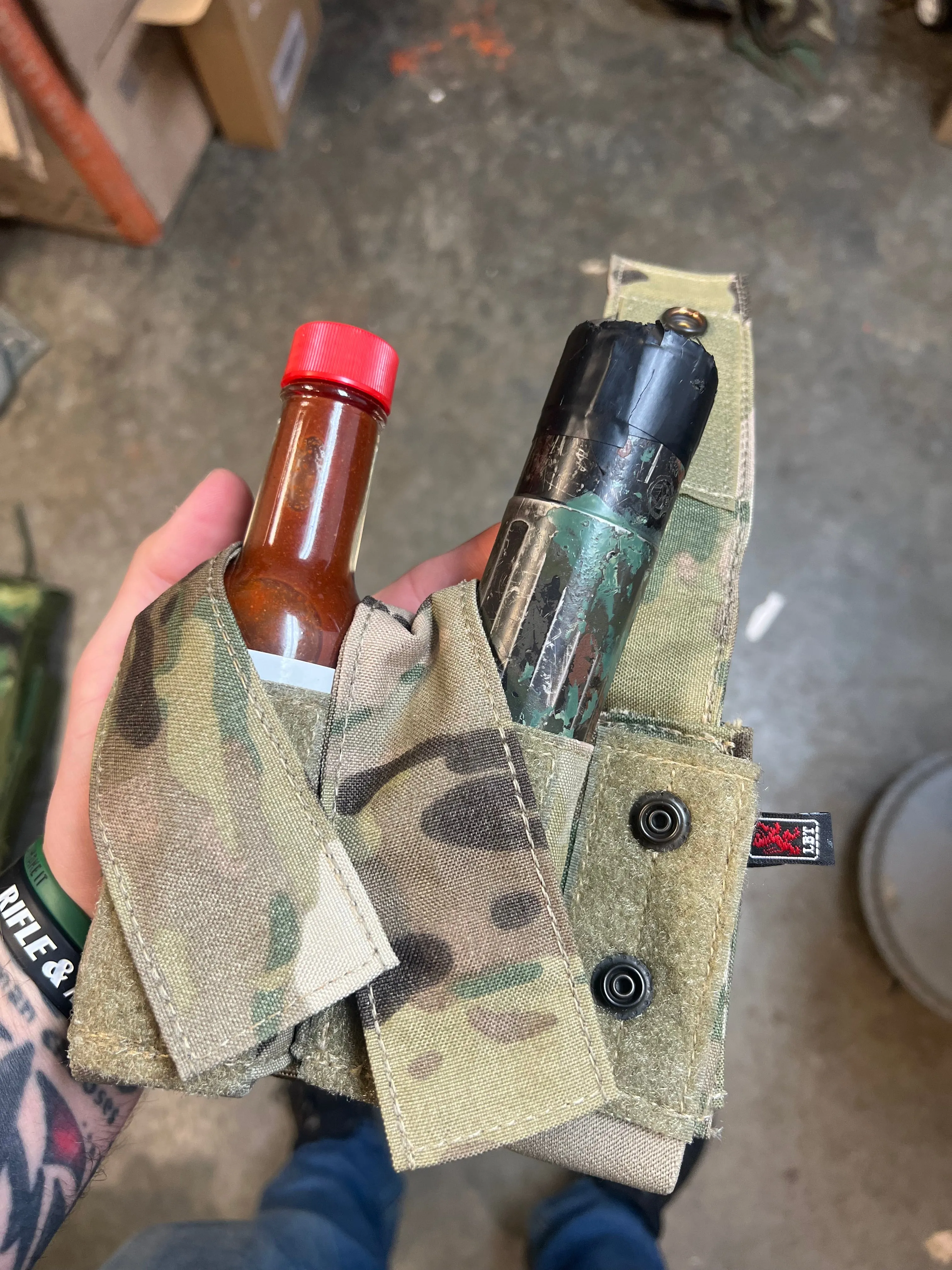 LBT MOLLE-ii Triple Pistol Magazine / Grenade Pouch - Multicam