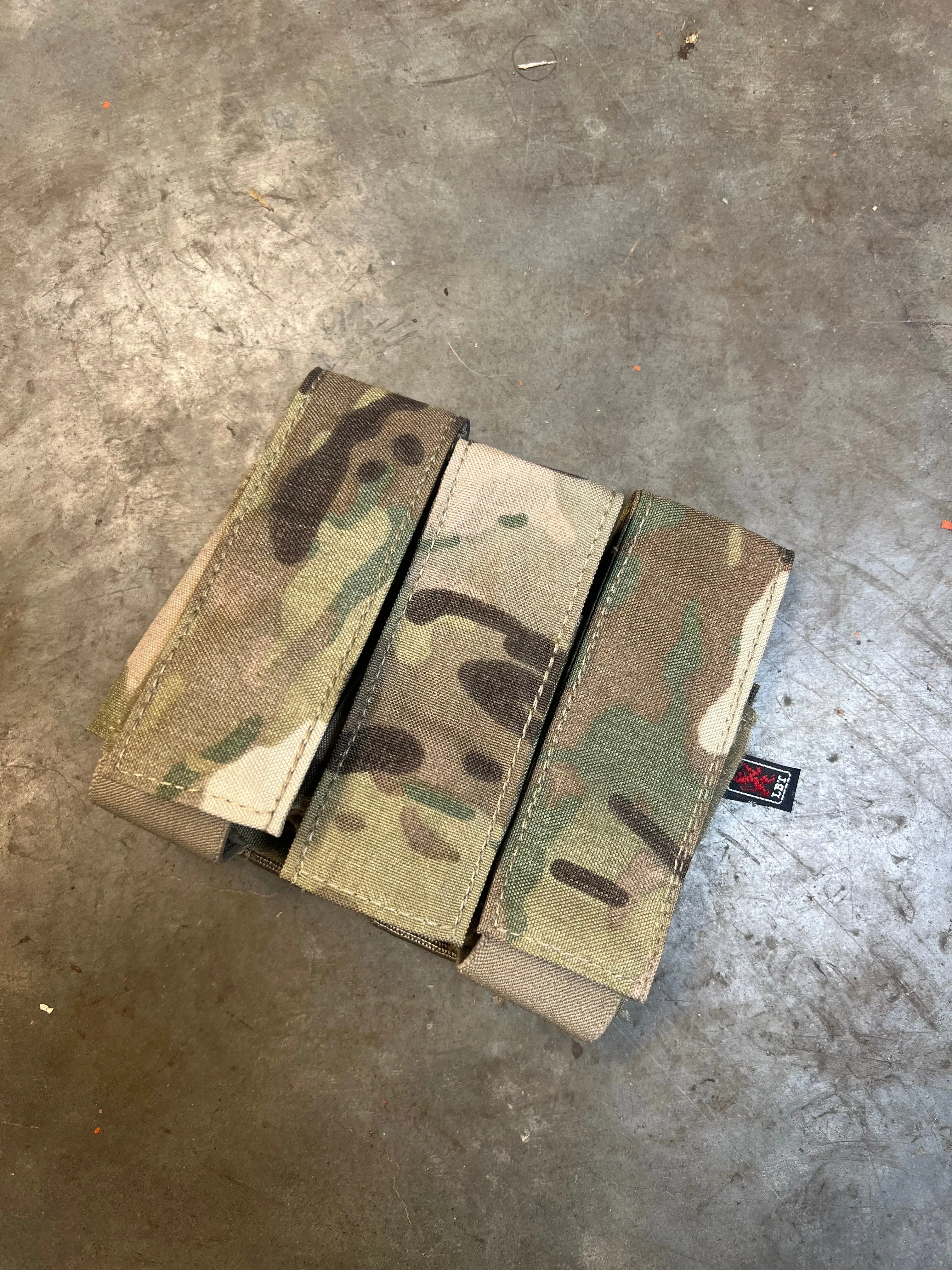 LBT MOLLE-ii Triple Pistol Magazine / Grenade Pouch - Multicam