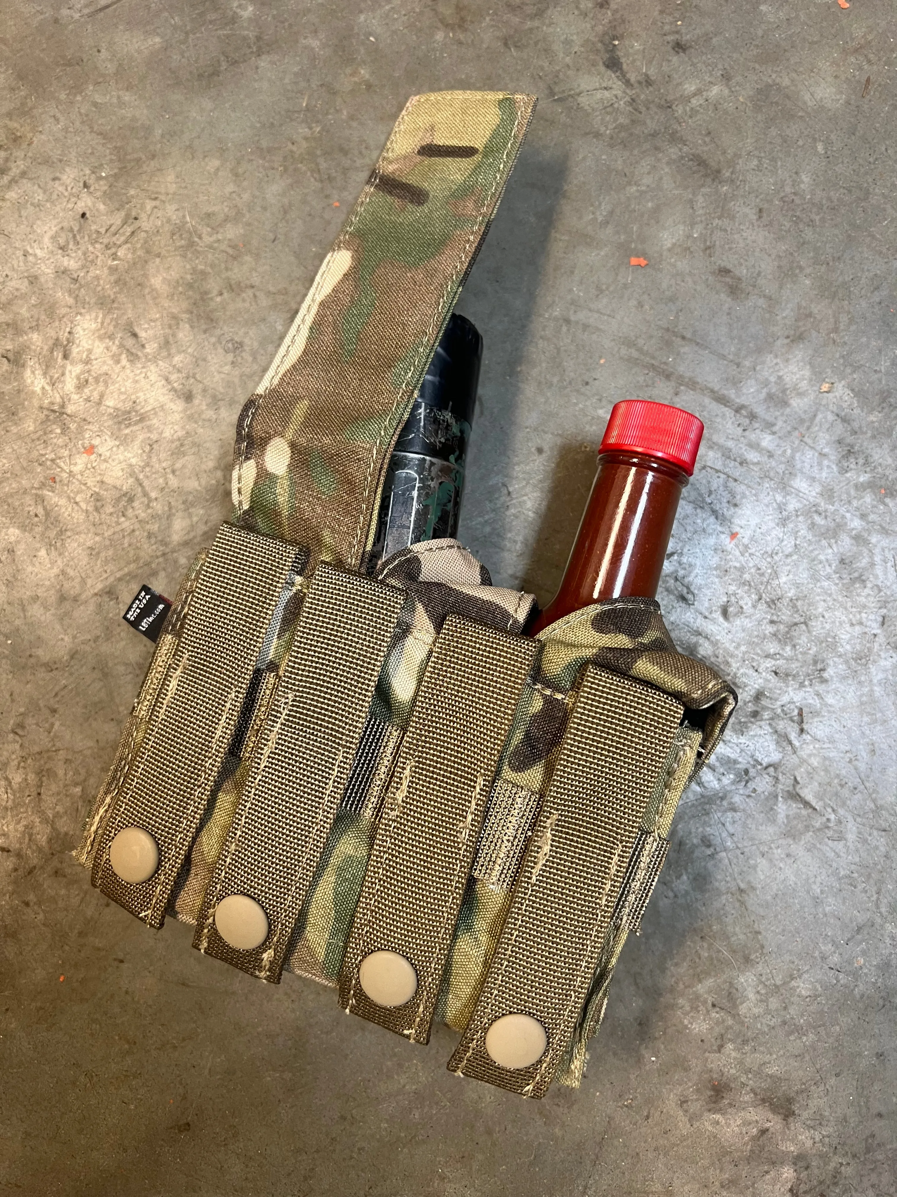LBT MOLLE-ii Triple Pistol Magazine / Grenade Pouch - Multicam