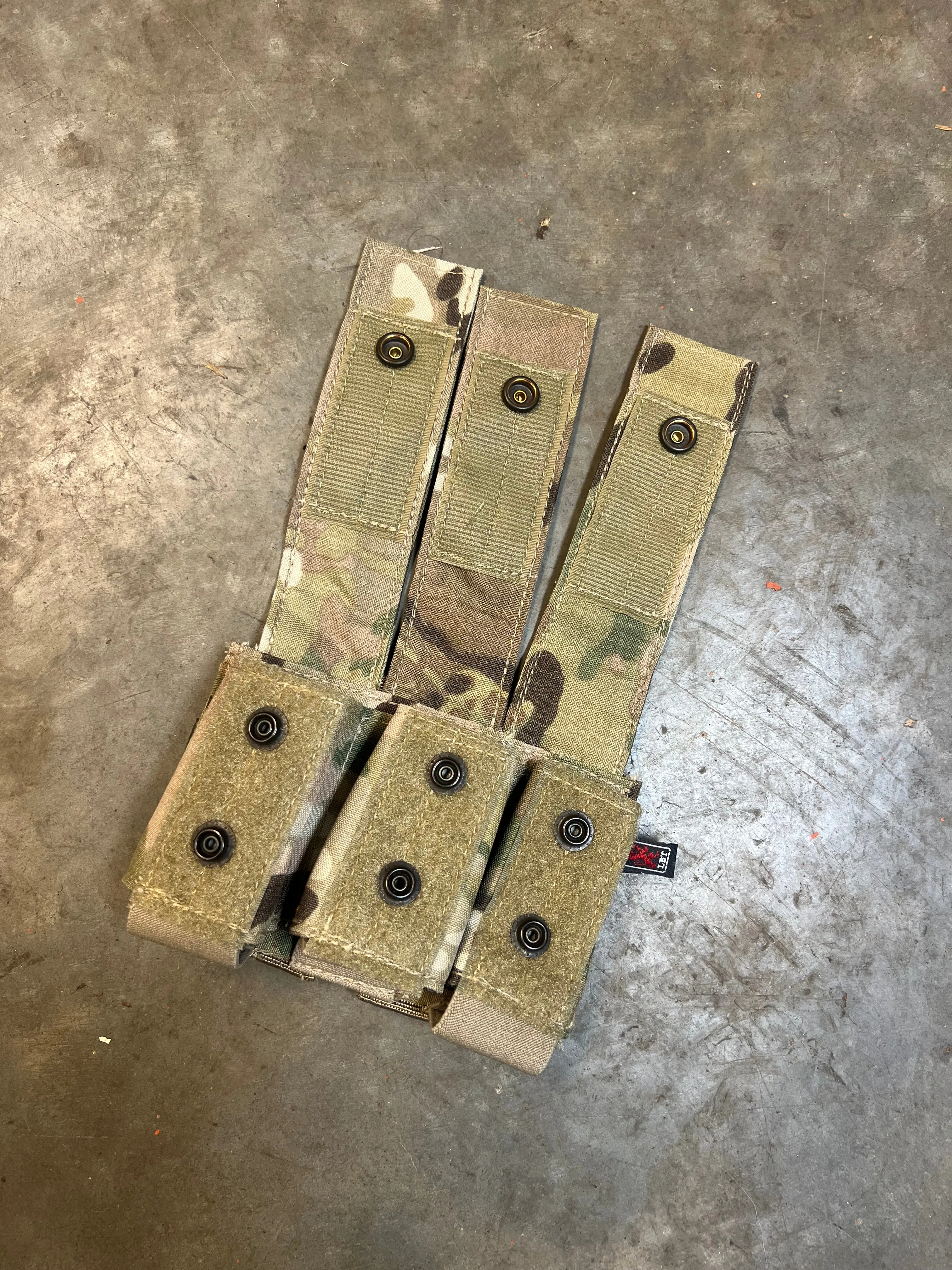 LBT MOLLE-ii Triple Pistol Magazine / Grenade Pouch - Multicam