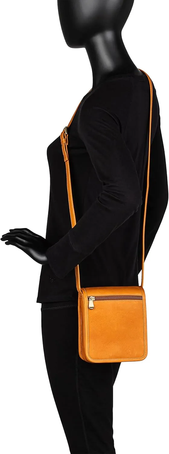 Le Donne Leather Women's Powder Crossbody Bag Purse Full Grain Colombian Leather Handbag