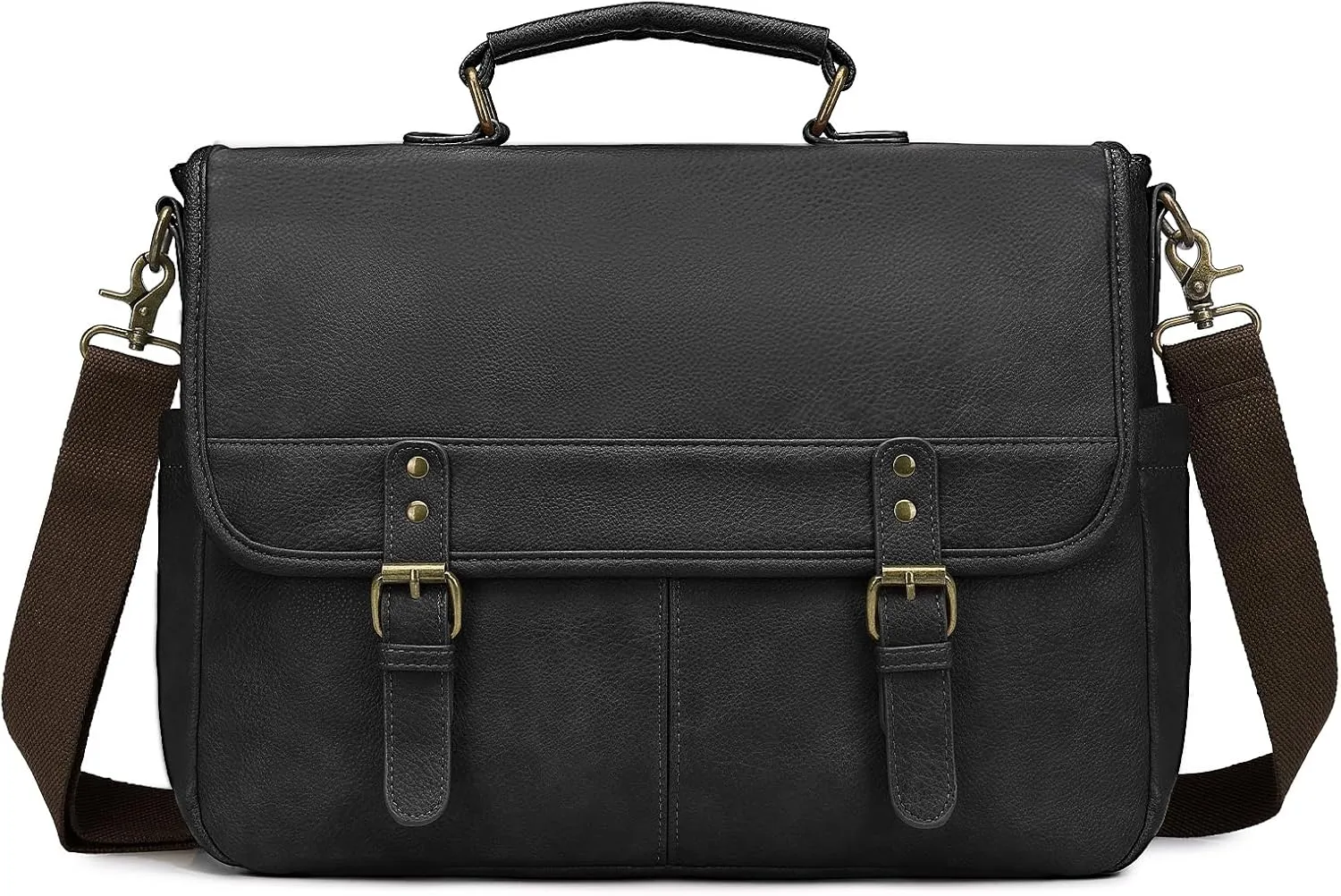 Leather Messenger Bag for Men, 15.6 Inch Laptop Briefcase Large Computer Satchel Shoulder Bag for Work/Business/Travel