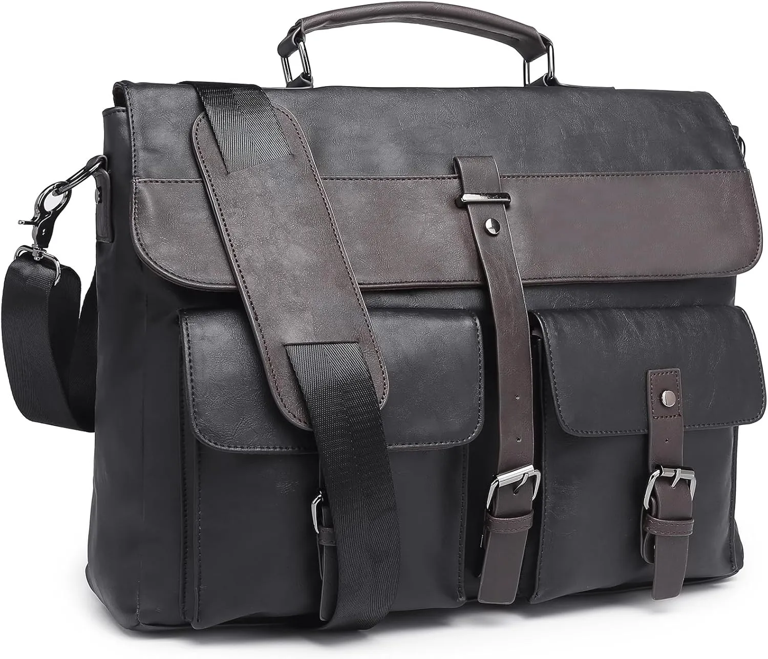 Leather Messenger Bag for Men,Vintage Mens Laptop Bag Water Resistant Business Travel Briefcase Satchel Work Computer Bag