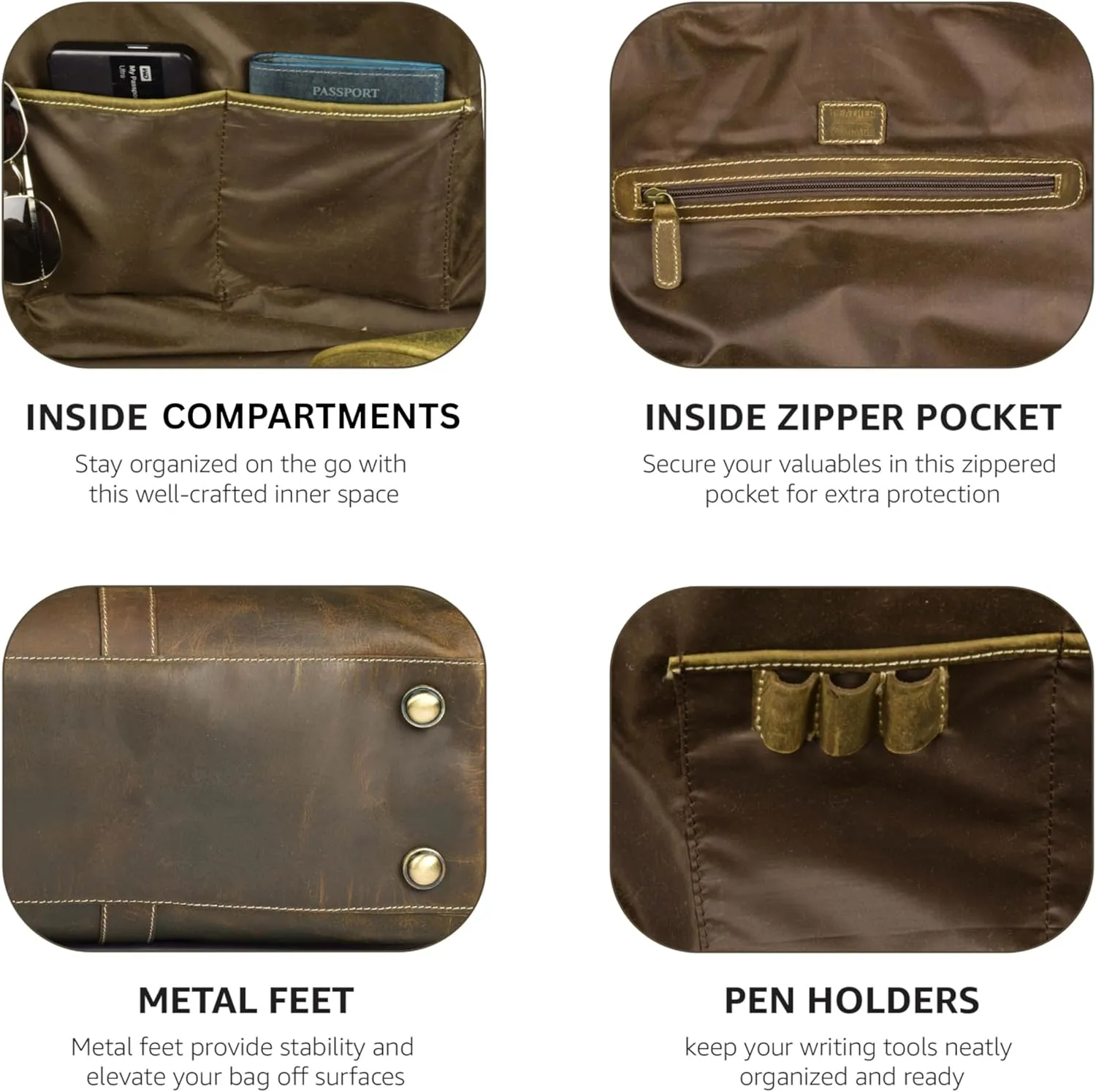 Leather Village Leather Duffle Bags for Men & Women-Stylish Travel Weekender Carry-On Sports Gym Overnight Luggage Bag - 20 Inch - Olive/Army Green