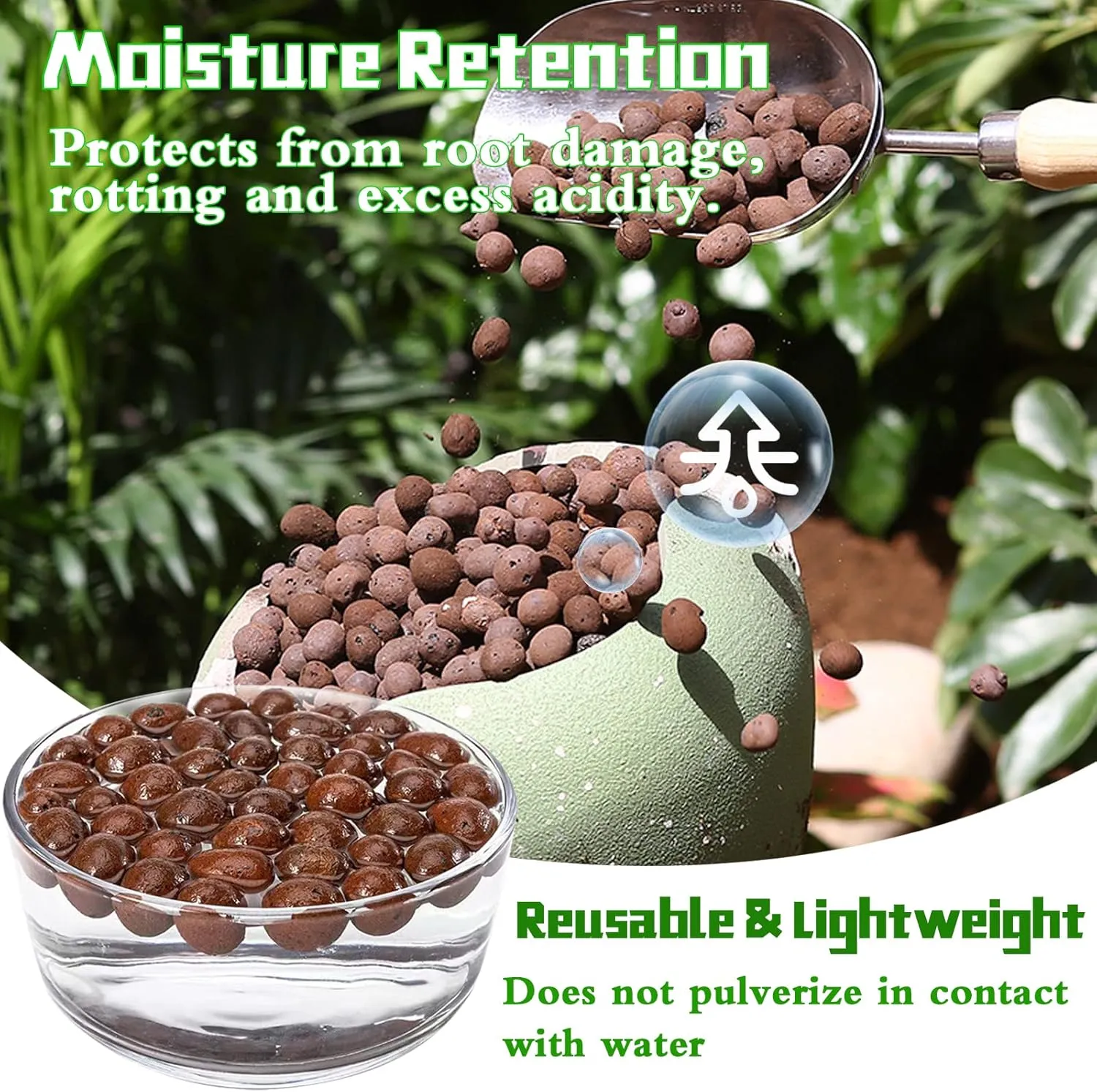 Legigo 4 LBS Organic Expanded Clay Pebbles, 4mm-16mm Light Clay Leca Balls for Plants, Natural Hydroton Clay Pebbles for Hydroponic & Aquaponics Growing, Orchid Potting Mix, Dutch Buckets, Drainage
