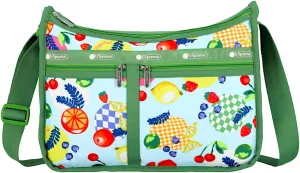 LeSportsac Fresh Fruit Deluxe Everyday Crossbody Bag   Cosmetic Bag, Style 7507/Color E840, Whimsical Sunkissed Artfully Arranged Fruit, Vibrant Juicy Oranges, Lemons & Limes, Sweet Cherries & Berries