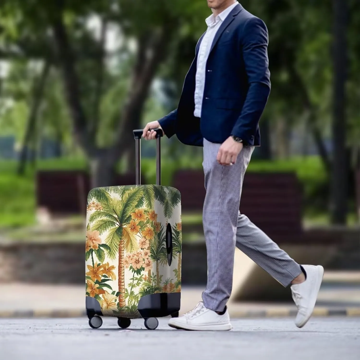 Lightweight Luggage Cover, Sturdy Travel Suitcase Protector Dustproof Protector Sturdy Travel Case Protectors for Long Journeys & Family Trips Coconut Trees