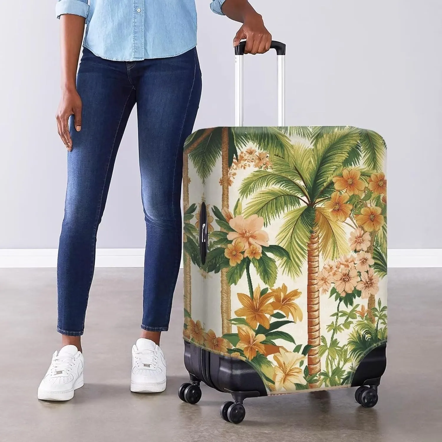 Lightweight Luggage Cover, Sturdy Travel Suitcase Protector Dustproof Protector Sturdy Travel Case Protectors for Long Journeys & Family Trips Coconut Trees