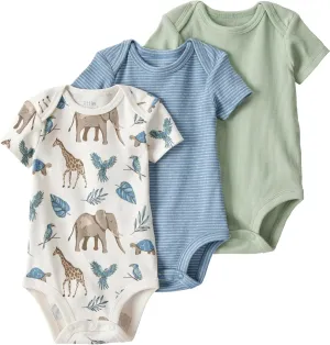little planet by carter's Unisex 3-pack Short Sleeve Bodysuits Made With Organic Cotton