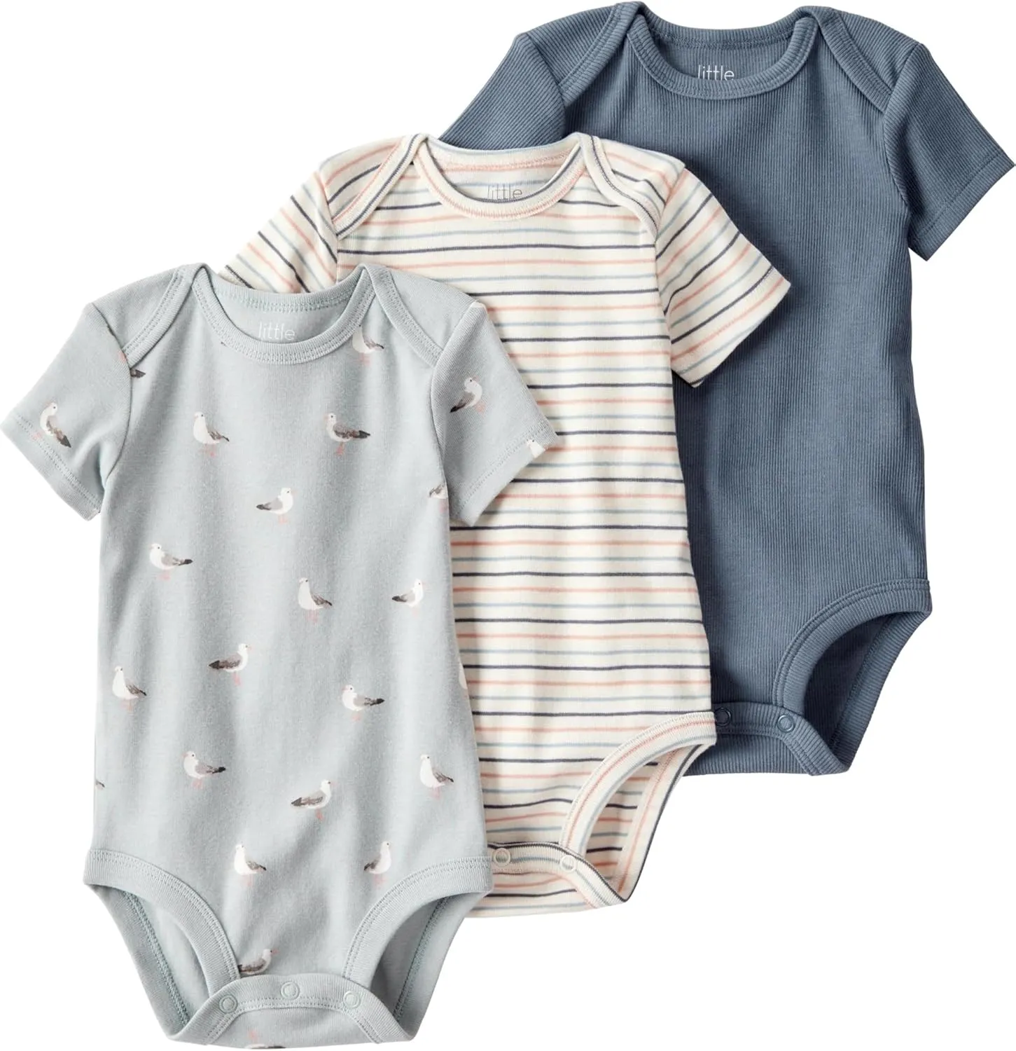 little planet by carter's Unisex 3-pack Short Sleeve Bodysuits Made With Organic Cotton