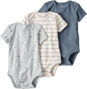 little planet by carter's Unisex 3-pack Short Sleeve Bodysuits Made With Organic Cotton