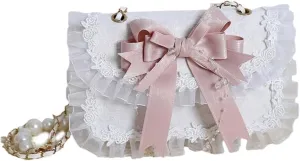 Lolita Handbag Purse Kawaii JK Shoulder Bag Stylish Crossbody Bag Small Tote Purse for Women Evening Party