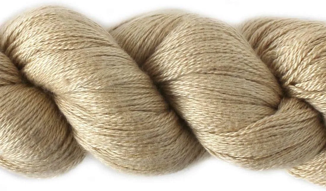 Lotus Yarns Silky Cashmere Fingering Weight Knitting Yarn Skein Shiny Soft and Breathable Crochet Yarn, Great for Shawl, Scarves, Top and Craft Projects (16-Cream)