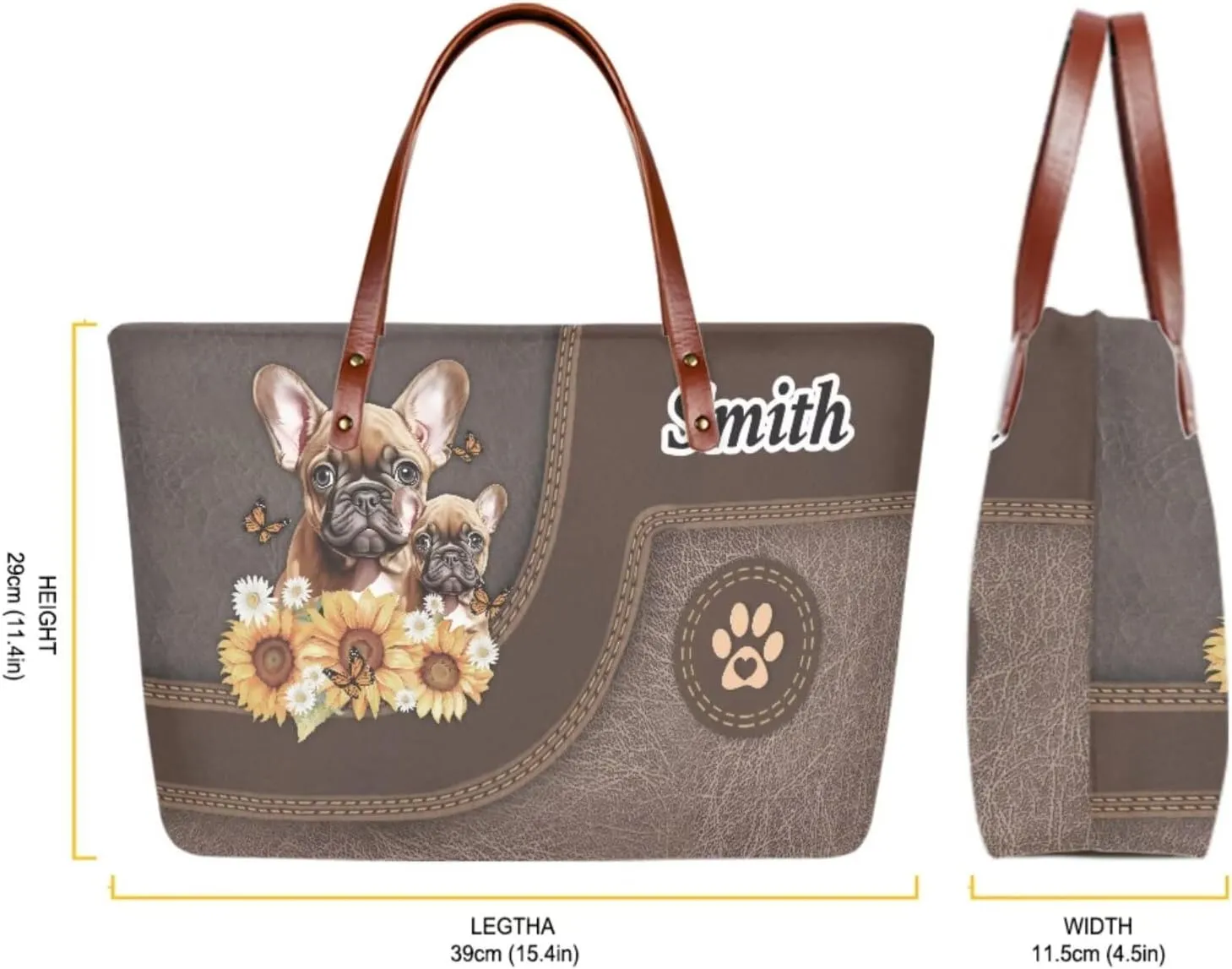 Lotusorchid Custom Tote Bag Name for Women, Satchel Handbag with Wrist Strap Wallet, Women Handbags Top Handle Satchel Purse