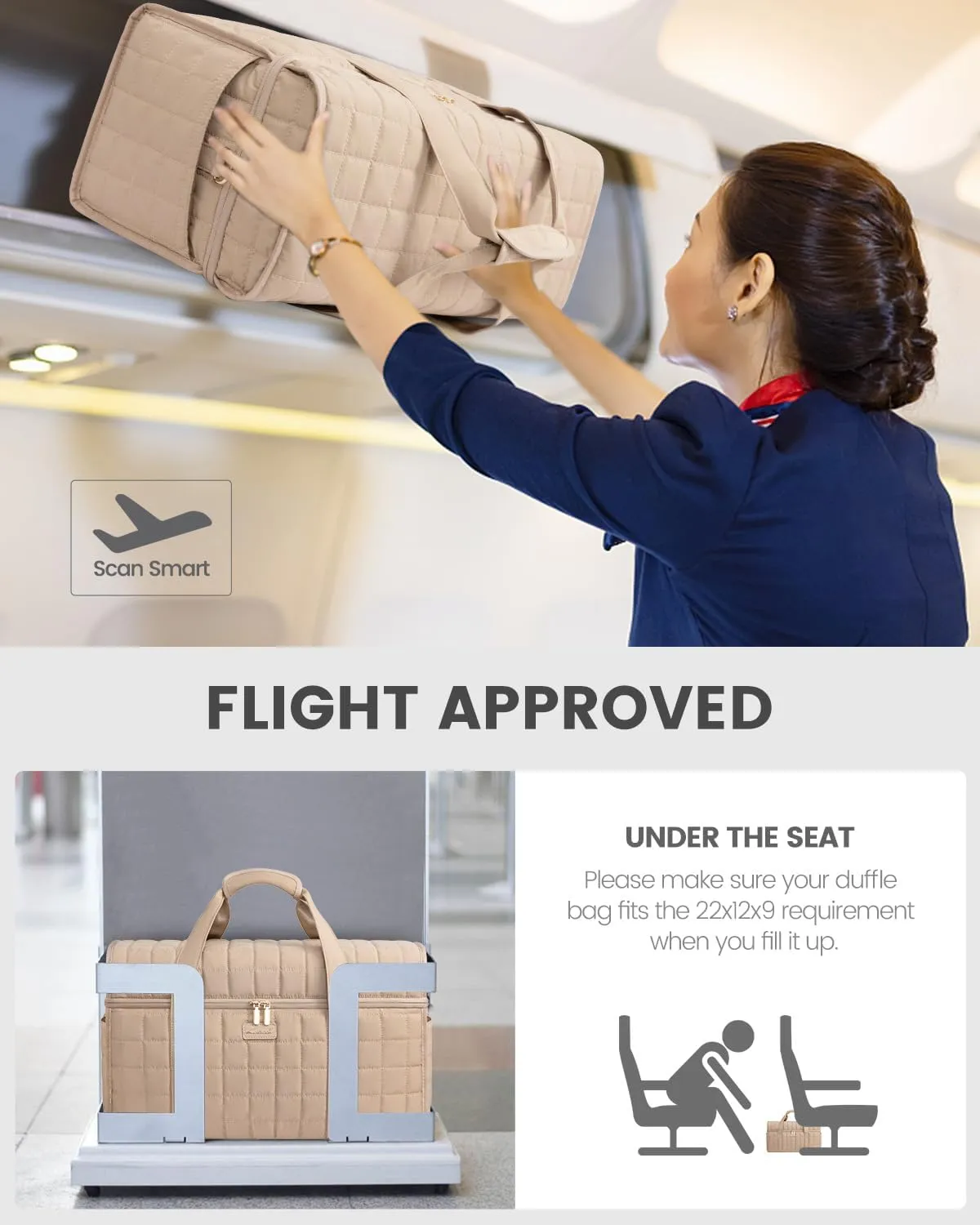 LOVEVOOK Travel Duffle Bag, Weekender Bags For Women, Carry On Duffel Bags For Airplanes, Overnight Bag With Toiletry Bag, Hospital Bag for Labor and Delivery, Yoga Gym Bag with Wet Pocket, 3Pcs Set