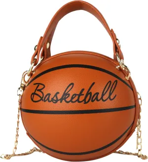 LoveWLC basketball Shaped purse Cross Body Bag,PU Handbag Shoulder Bag for Girls Women