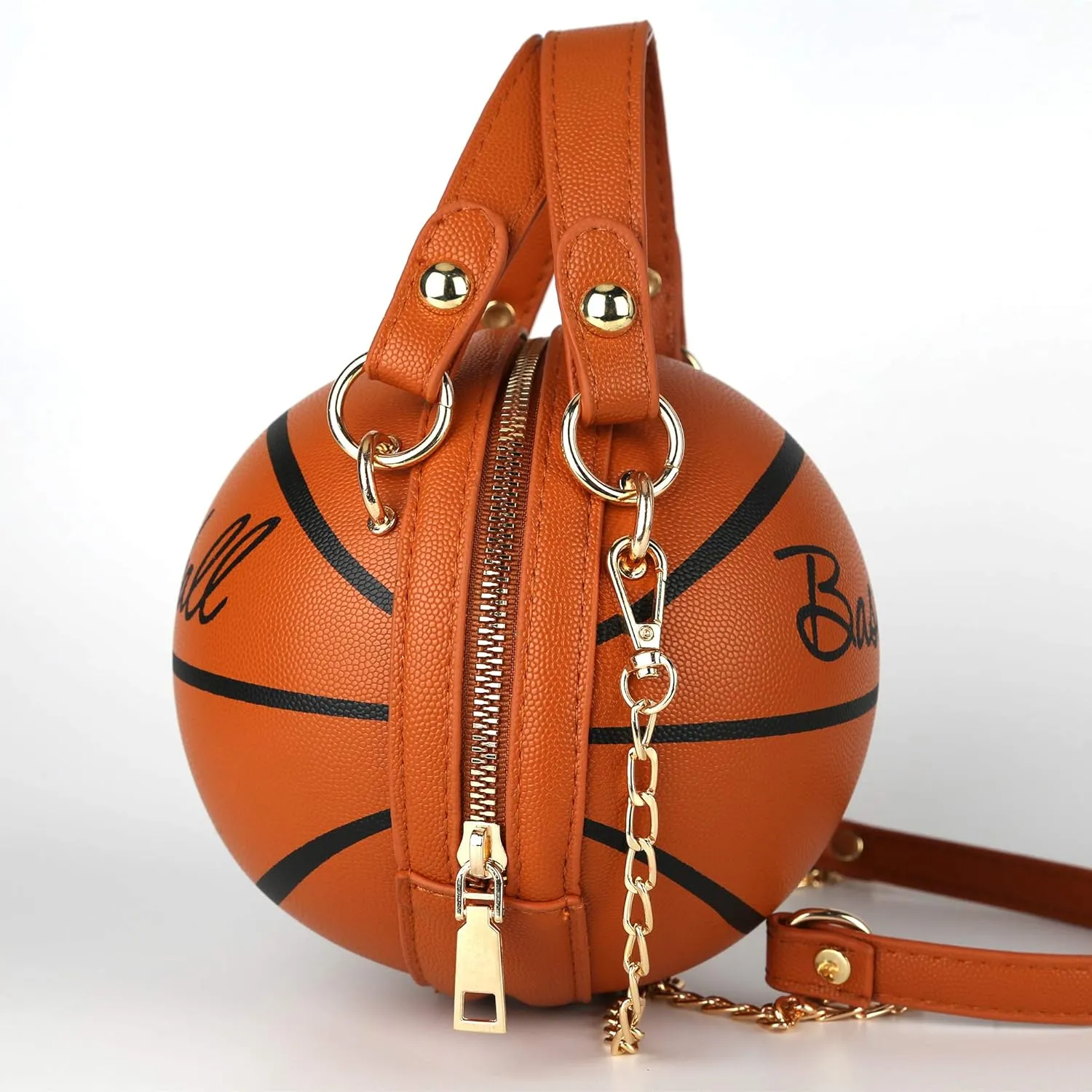 LoveWLC basketball Shaped purse Cross Body Bag,PU Handbag Shoulder Bag for Girls Women