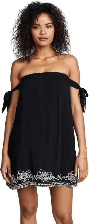 LSpace Women's Sweet Dreams Off The Shoulder Short Dress Swim Cover Up Black S