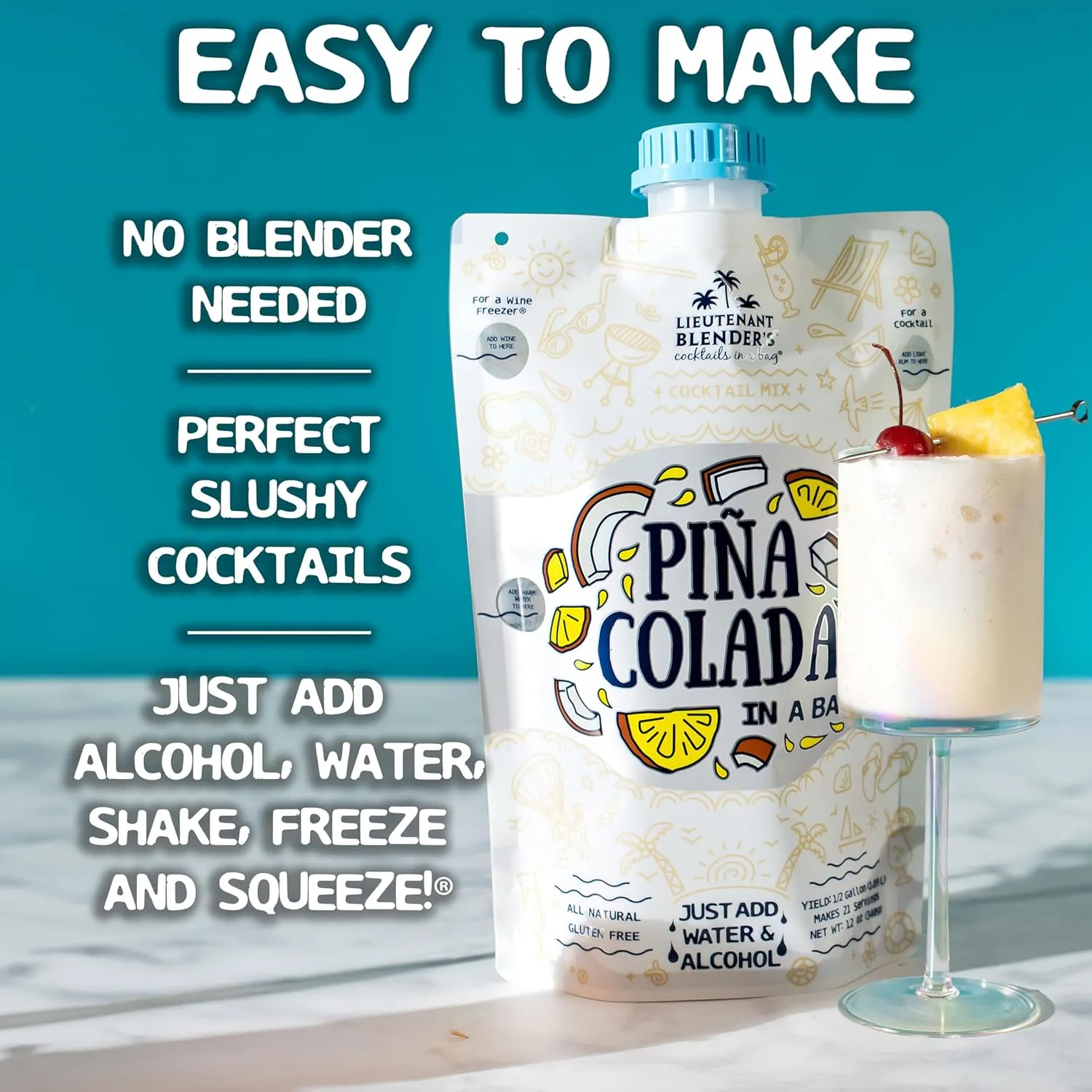 Lt. Blender's Pina Colada in a Bag, 12-Ounce Pouches (Pack of 3)