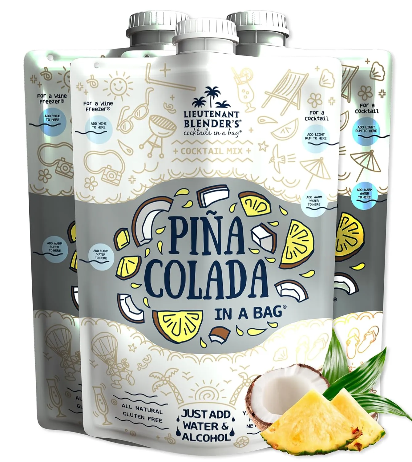 Lt. Blender's Pina Colada in a Bag, 12-Ounce Pouches (Pack of 3)