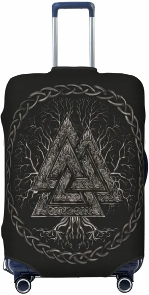 Luggage Cover For Travel Antique Norse Mythology Celtic Compass Pattern– Scratch-Resistant Ideal For Travel 20-28 Inch.