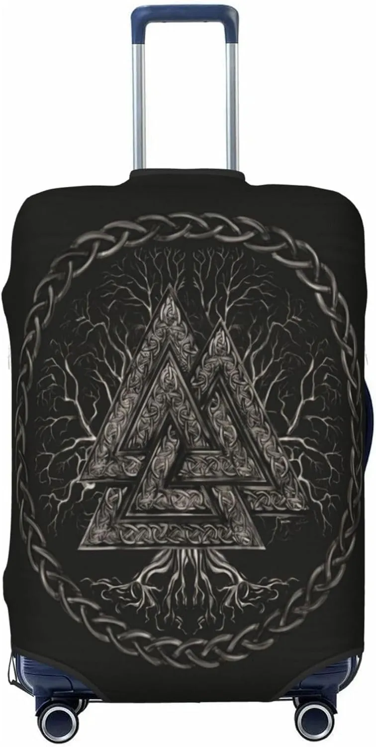 Luggage Cover For Travel Antique Norse Mythology Celtic Compass Pattern– Scratch-Resistant Ideal For Travel 20-28 Inch.