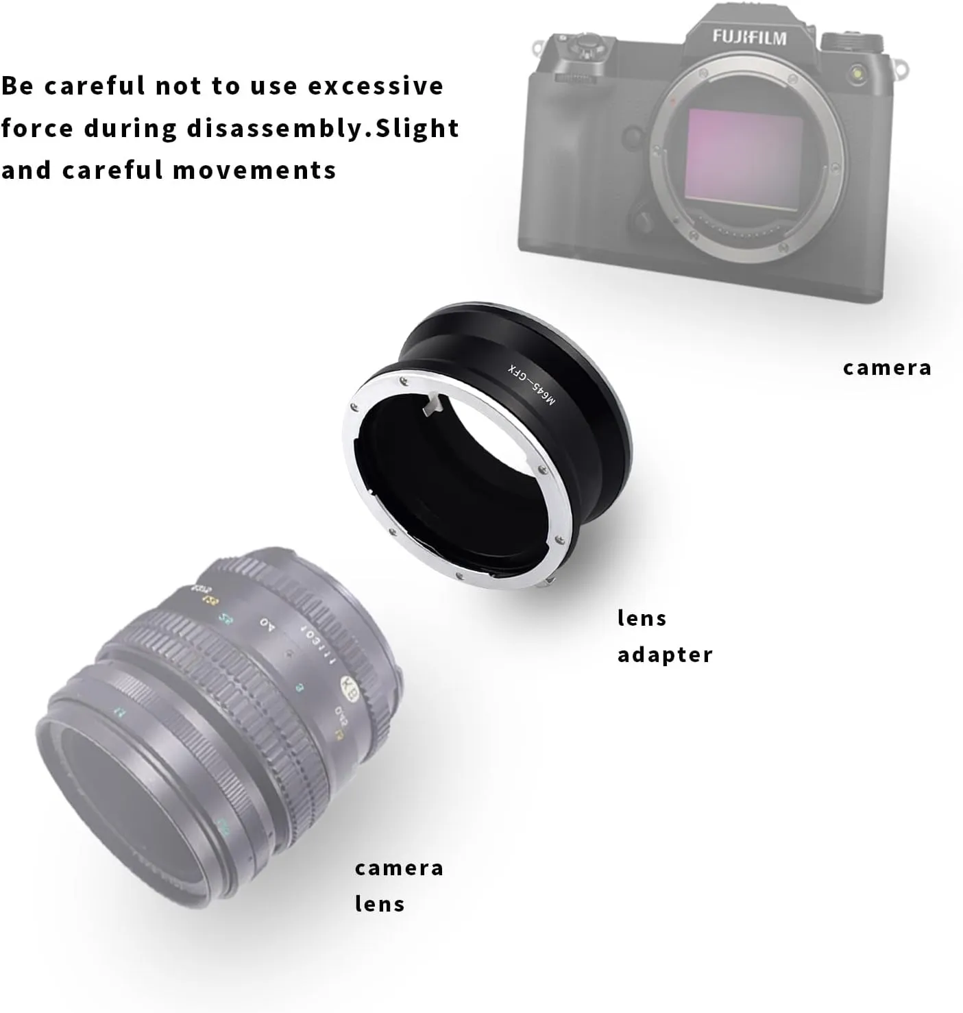 M645 Lens GFX Adapter,Mamiya 645 (M645) Mount Lens to FX G Mount GFX100 GFX50S GFX50R GFX100S Cameras Lens Cleaning Cloth