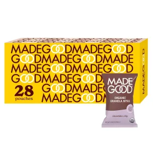 MadeGood Chocolate Chip Granola Minis, 28 Count, Organic and Delicious Snacks