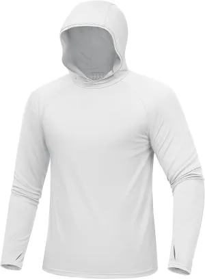 MAGCOMSEN Men's UPF 50  Sun Protection Shirts Quick Dry Long Sleeve Rash Guard Lightweight Hoodie Shirt Fishing Running