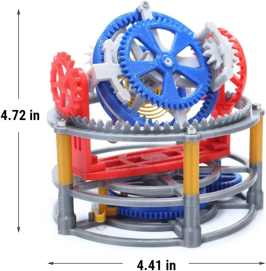 MagicTech 3D Printing Making Tourbillon Imitation Movement Model Escapement Structure Clock Wind-up by Hand Toy JY16
