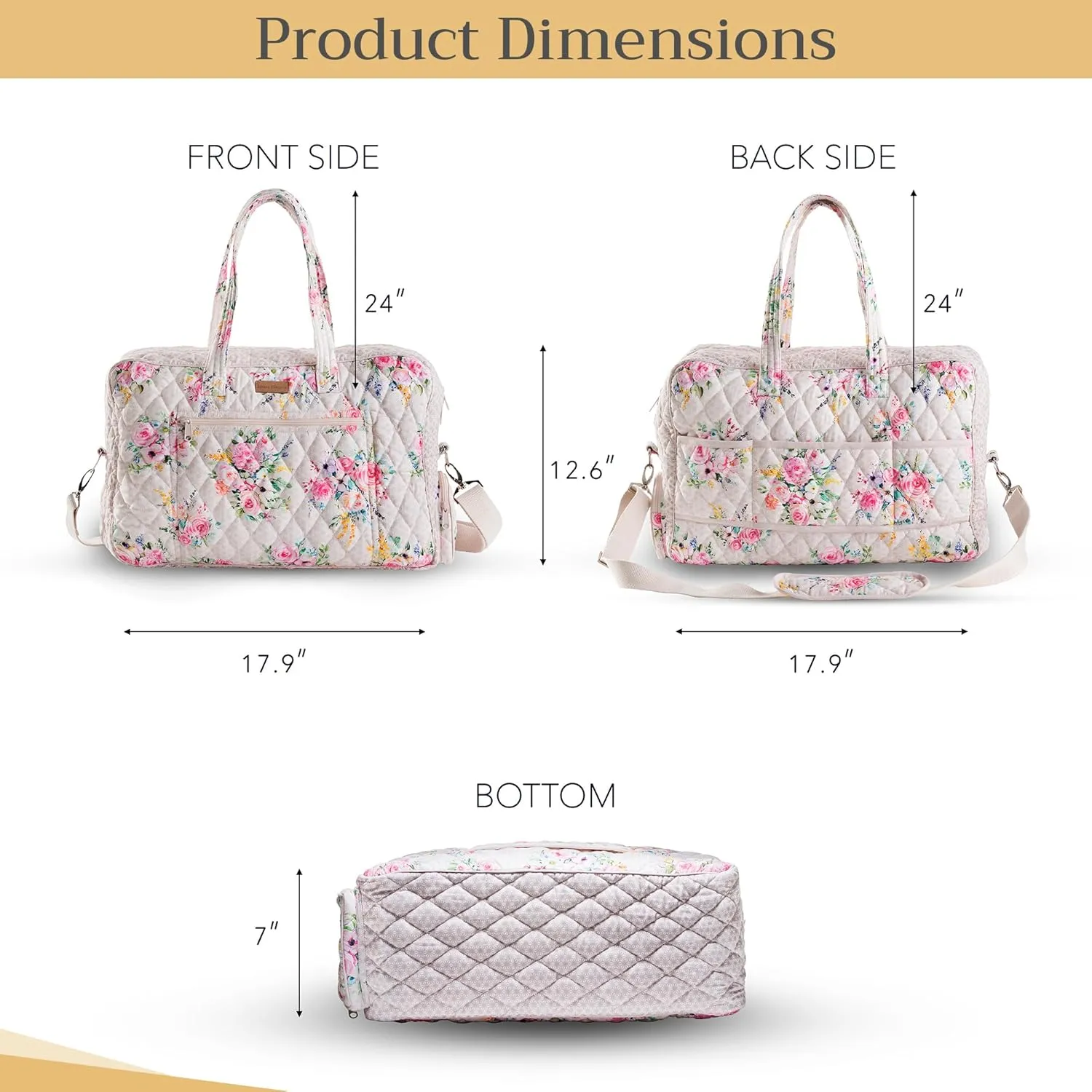 Maison d' Hermine 100% Cotton Handbag | Shoulder Bag | Shoulder Bag for the Beach | Shopping | Travel | Hiking | Women with Zip Pockets