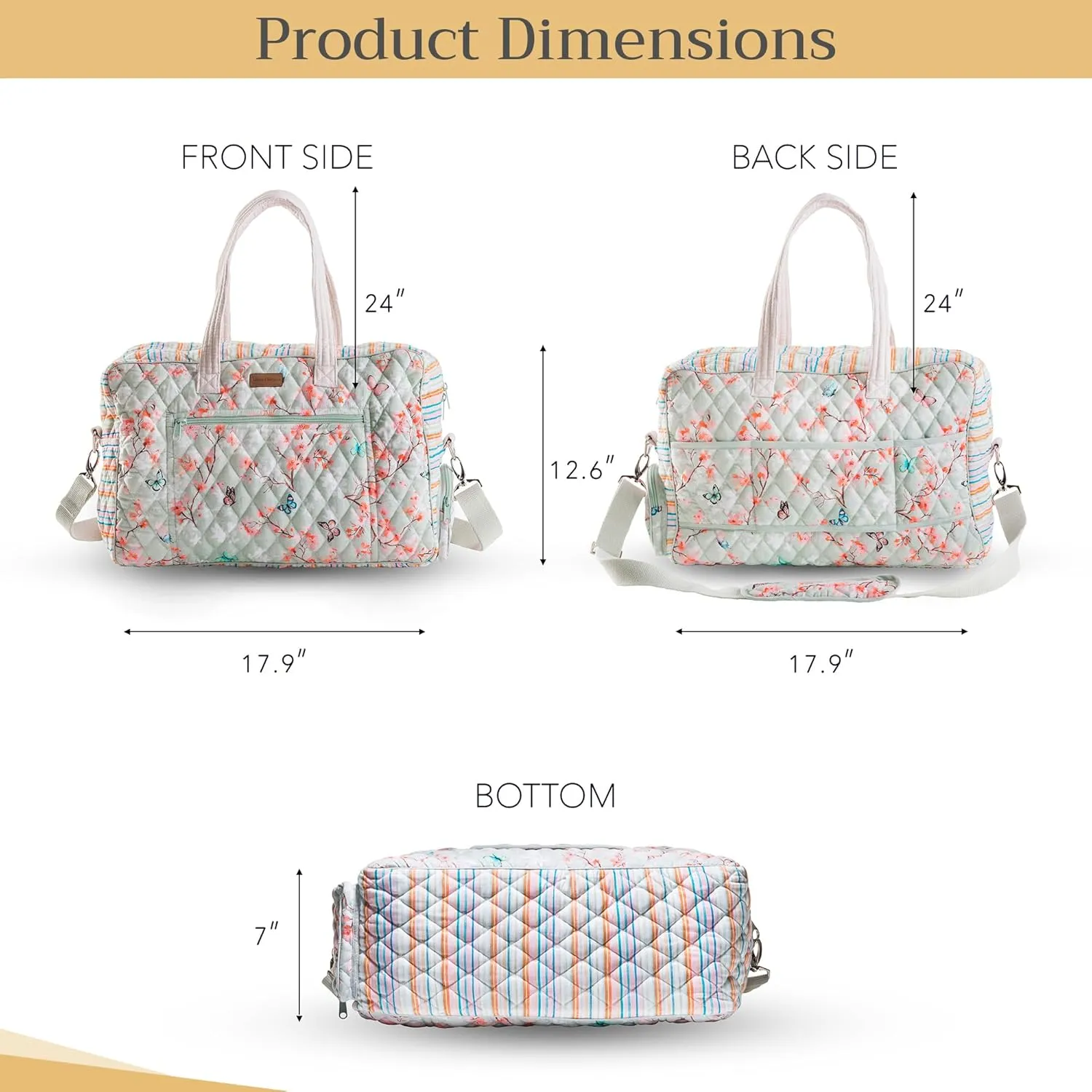 Maison d' Hermine 100% Cotton Handbag | Shoulder Bag | Shoulder Bag for the Beach | Shopping | Travel | Hiking | Women with Zip Pockets