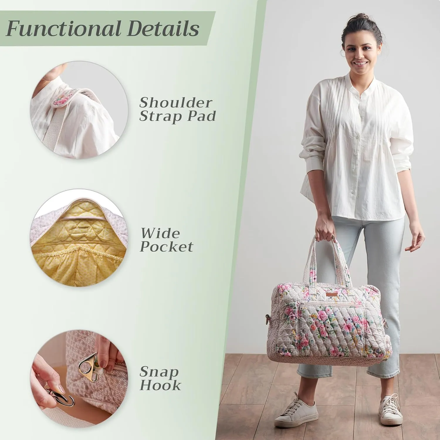 Maison d' Hermine 100% Cotton Handbag | Shoulder Bag | Shoulder Bag for the Beach | Shopping | Travel | Hiking | Women with Zip Pockets
