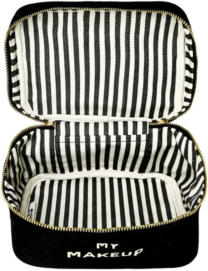 Makeup Bag for Women | Cosmetic Bag Organizer for Girls | Makeup Pouch for Traveling | Toiletry Bags for Women | Make Up Travel Pouches | Black