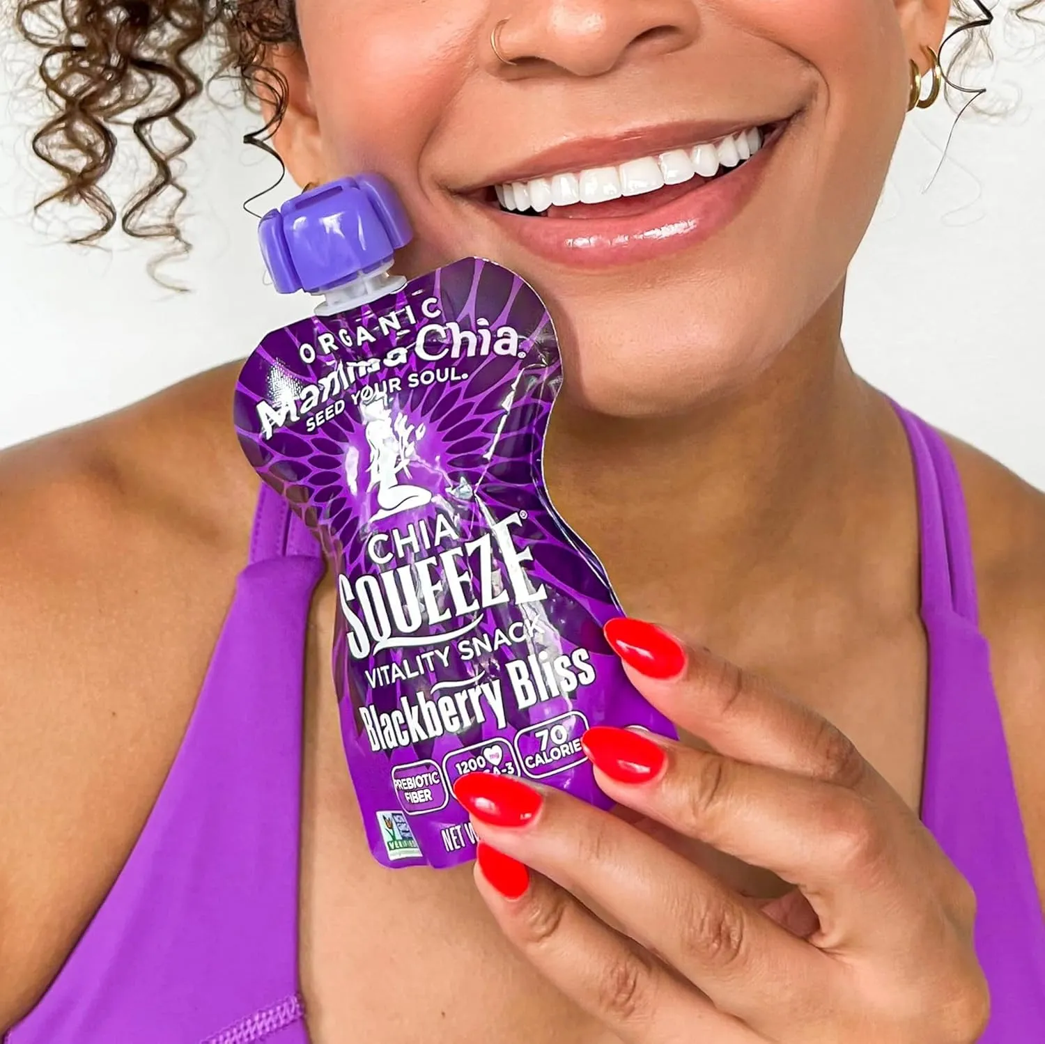 Mamma Chia Organic Vitality Squeeze Snack, Blackberry Bliss, 3.5 Ounce (Pack of 24) Chia Pouches. USDA Organic, Non-GMO, Vegan, Gluten Free, and Kosher. Fruit and Vegetables with only 70 Calories