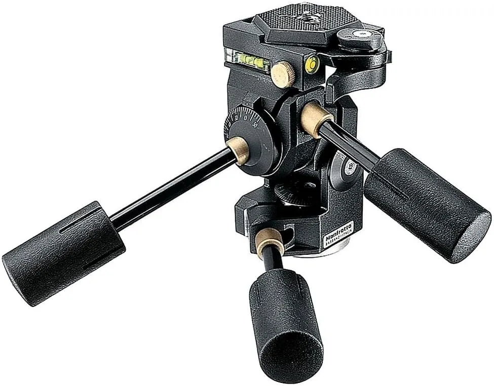 Manfrotto 3D Super Pro 3-Way Tripod Head with Quick Release, for Camera Tripods, Fluid Ball Head, Camera Stabilizer, Photography Accessories for Content Creation
