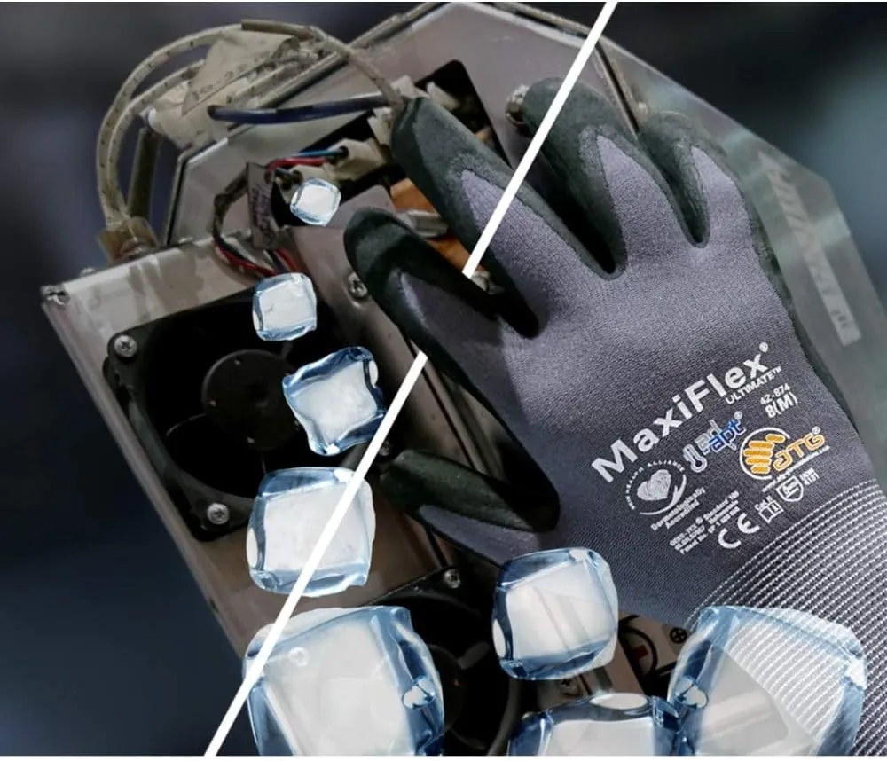 MaxiFlex 34-874 - Nylon Gloves with Nitrile Coated Micro Foam - Excellent Grip & Abrasion Resistance