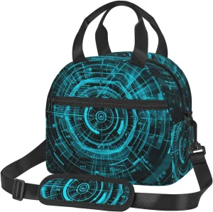 Mechanical Analysis Lunch Bag Hand Tote Crossbody Insulated Lunch Bag Large Portable Lunch Box