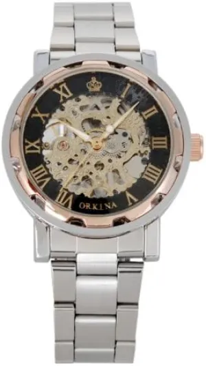 Mechanical Hand Wind Waterproof Watch Man Roman Pointer Classic Skeleton Men's Wrist Watch OKN62
