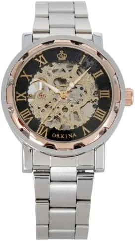 Mechanical Hand Wind Waterproof Watch Man Roman Pointer Classic Skeleton Men's Wrist Watch OKN62
