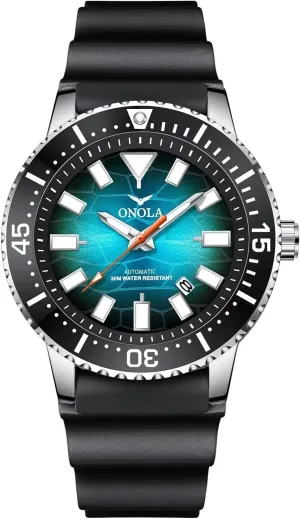 Men Casual Watch Mechanical Hand-Winding Wristwatch Silicone Strap Analogue Date Display Business Automatic Watches Waterproof