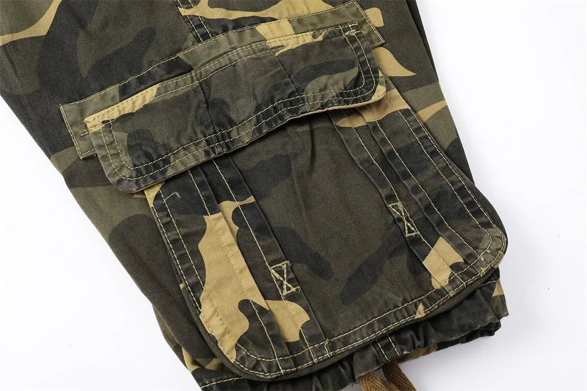 Men's Camouflage Military Cargo Shorts - Summer Regular-Fit Tactical Shorts with Multi-Pockets