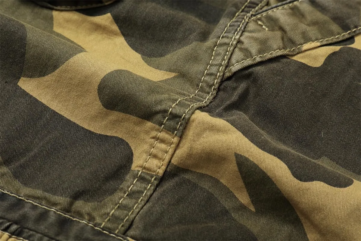 Men's Camouflage Military Cargo Shorts - Summer Regular-Fit Tactical Shorts with Multi-Pockets