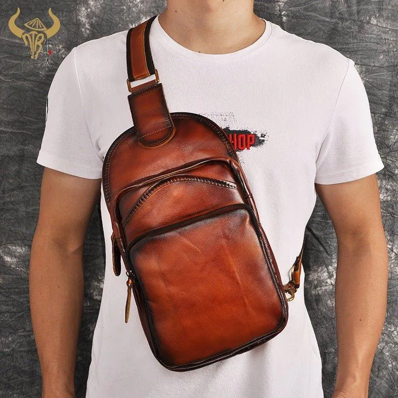Men's Genuine Leather Sling Bag