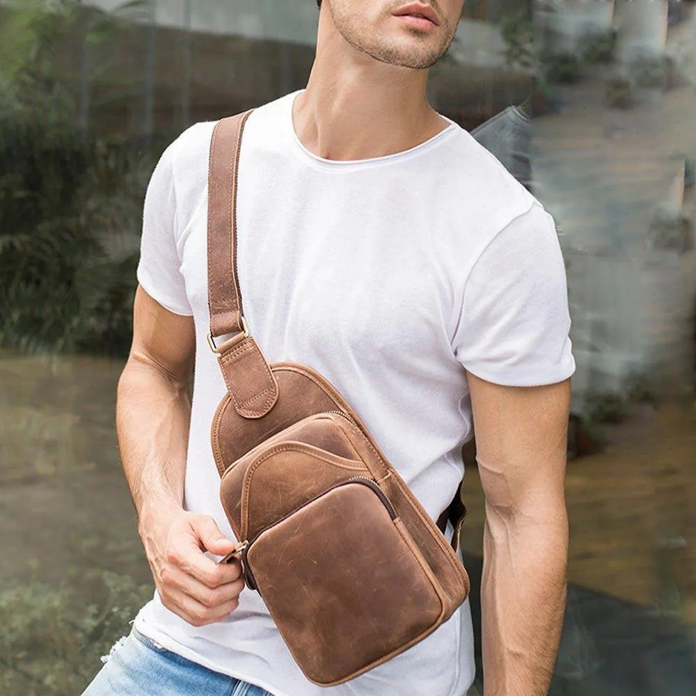 Men's Genuine Leather Sling Bag