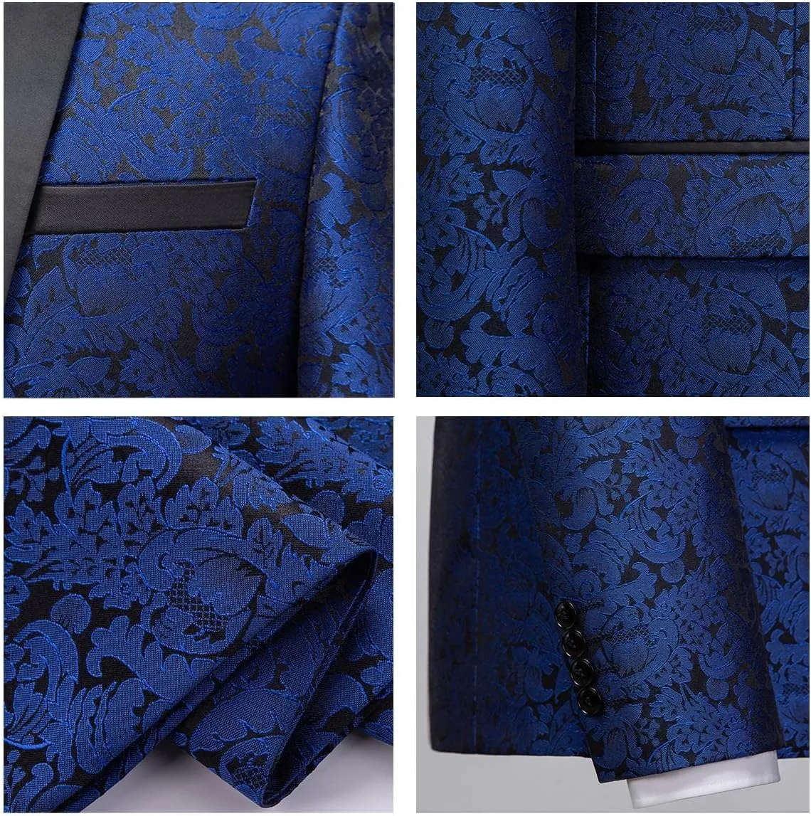 Mens Suit Slim Fit 2 Piece Formal Skinny Floral Tuxedo Suit Set Shawl Lapel for Wedding Dinner Party