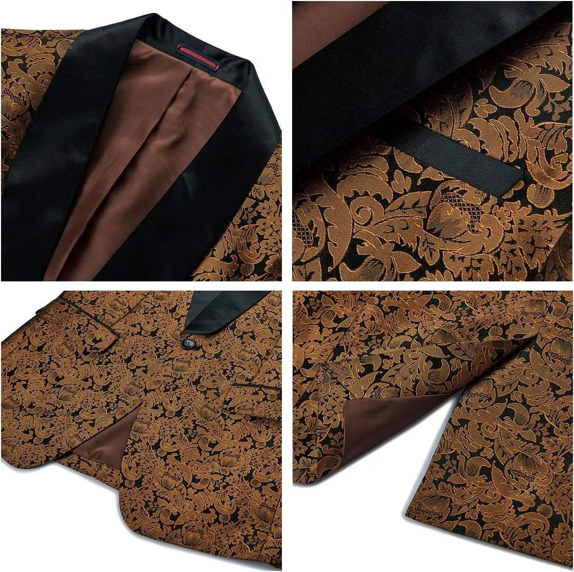 Mens Suit Slim Fit 2 Piece Formal Skinny Floral Tuxedo Suit Set Shawl Lapel for Wedding Dinner Party