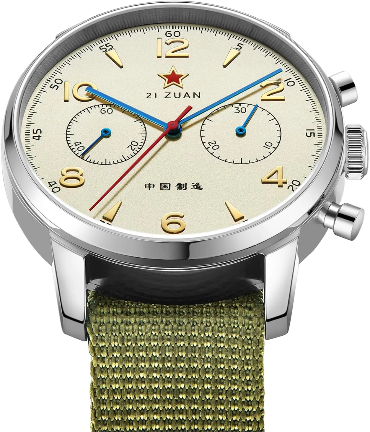 Men's Watch 1963 40mm Manual Winding Seagull ST1901 Movement Aviation Chronograph Pilot's Watch Mechanical Sapphire Glass Stainless Steel Case